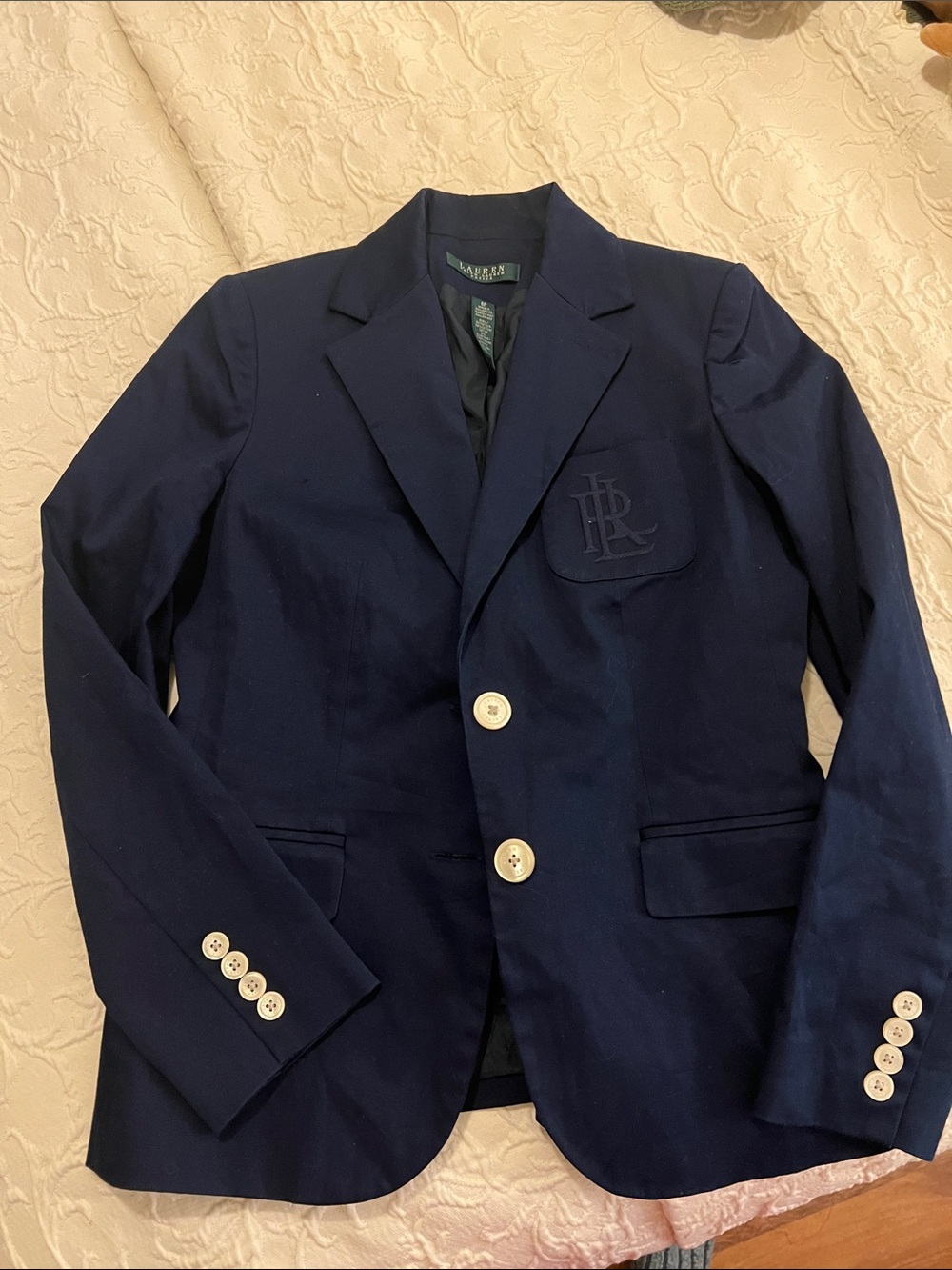 Navy Ralph Lauren Blazer with Embroidered Crest - Ralph Lauren